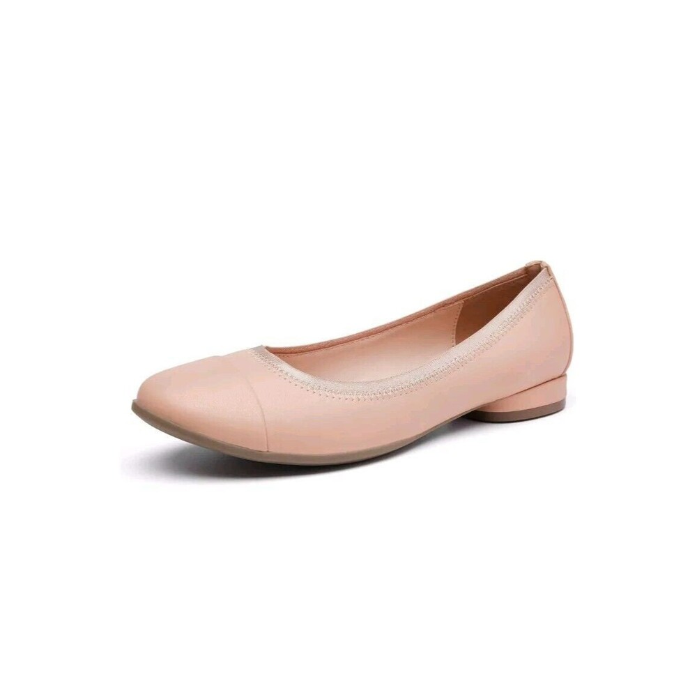 New with Box FW Fran Willor Comfortable Flats Arch Support Lt Beige Pink Sz 6.5